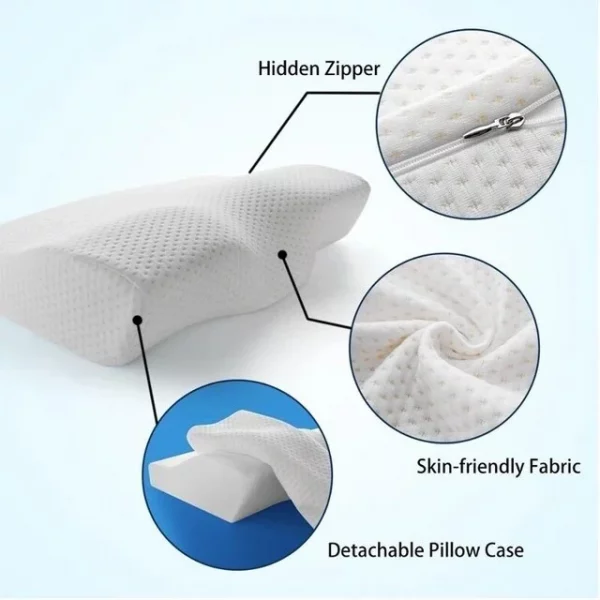 Memory Foam Neck Pillow with Divider: Reduce Snoring & Find Comfort - Image 6