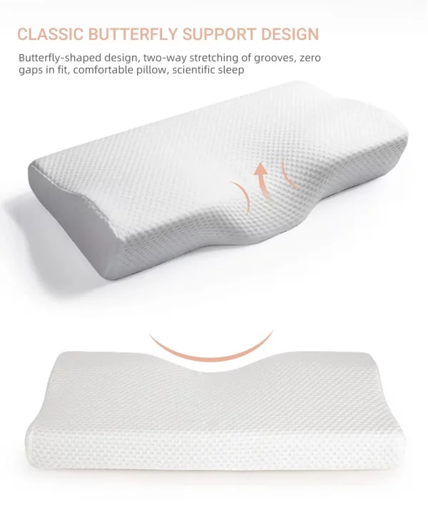 Memory Foam Neck Pillow with Divider: Reduce Snoring & Find Comfort - Image 2