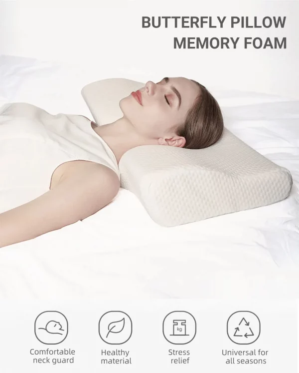 Memory Foam Neck Pillow with Divider: Reduce Snoring & Find Comfort - Image 3